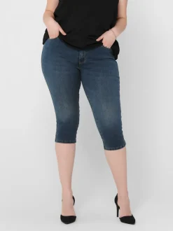 CARAUGUSTA Wysoka talia Krój skinny Jeansowe szorty