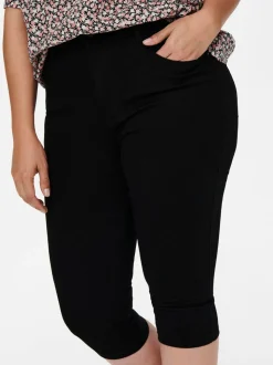 CARAUGUSTA Wysoka talia Krój skinny Jeansowe szorty