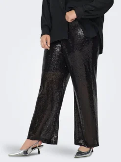 CARBECCA Krój wide leg Spodnie
