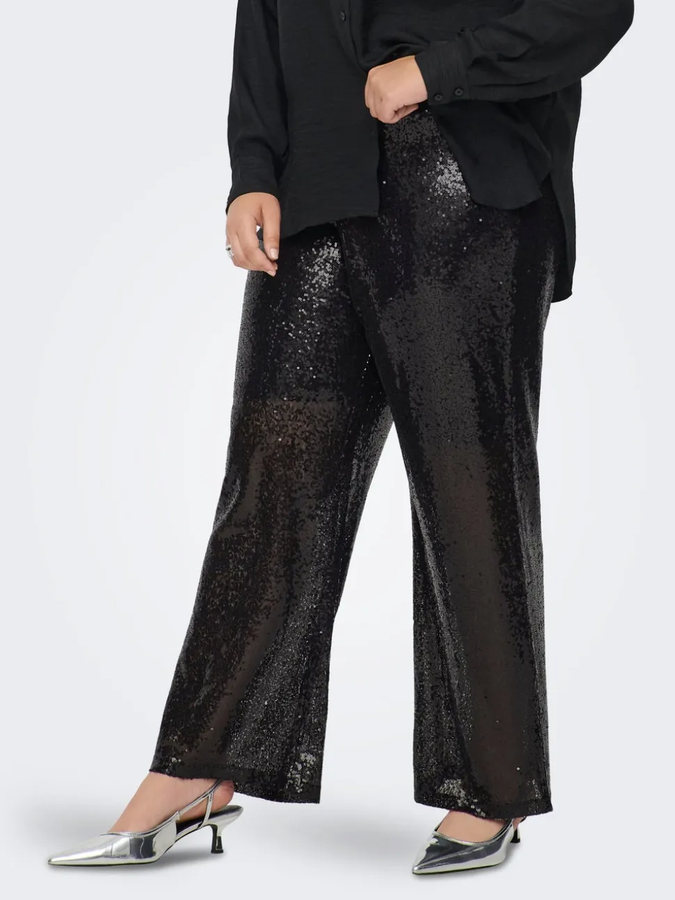 CARBECCA Krój wide leg Spodnie