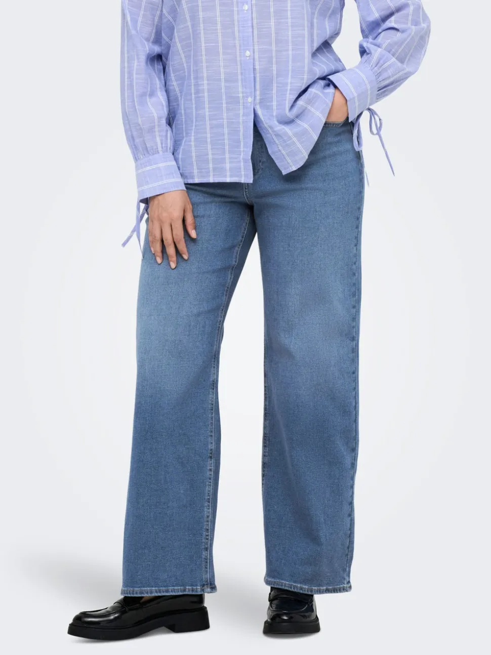 CARBILLY Wysoka talia Krój wide leg Jeans
