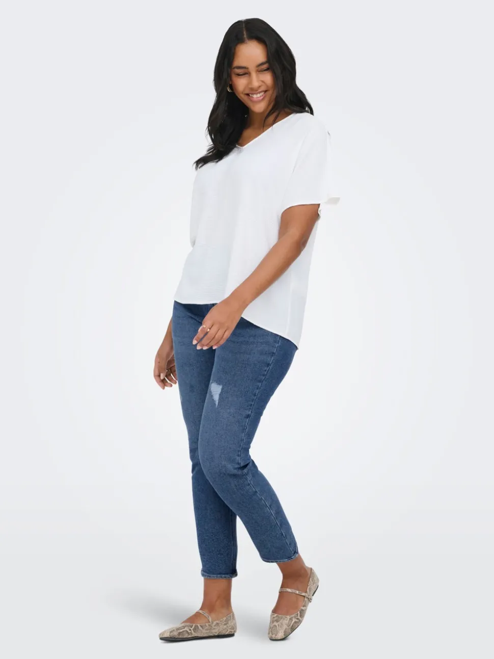 CARCATWALK Wysoka talia Krój mom Do kostek Jeans