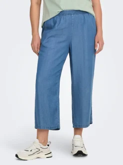 CARCHARIS Krój cropped Spodnie z szeroką nogawką
