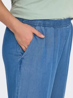 CARCHARIS Krój cropped Spodnie z szeroką nogawką