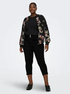 CARCRUZ Jeansy Capri Z Wysokim Stanem