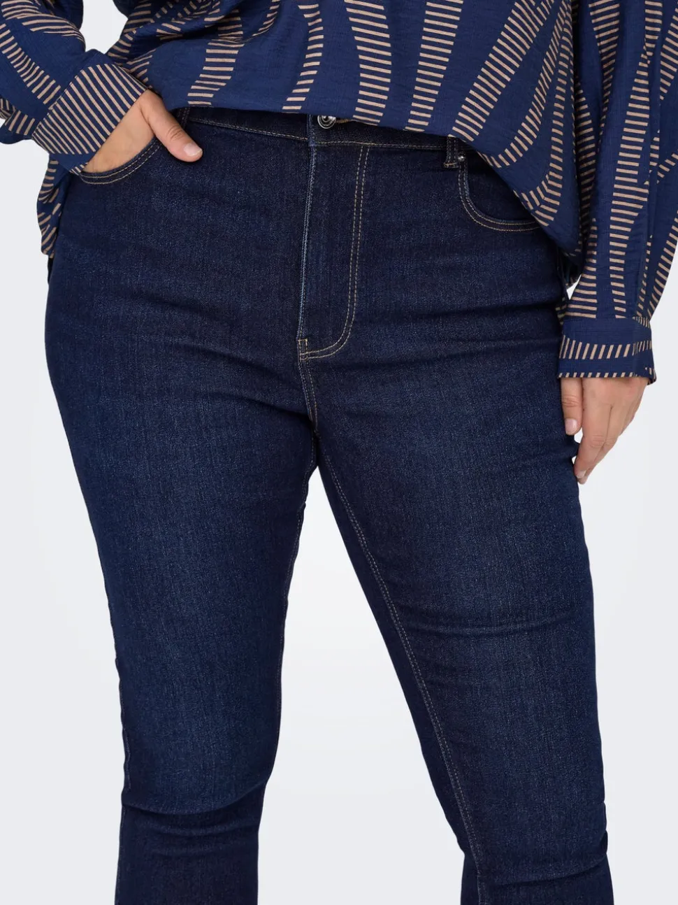 CARCRUZ Wysoka talia Krój skinny Do kostek Jeans