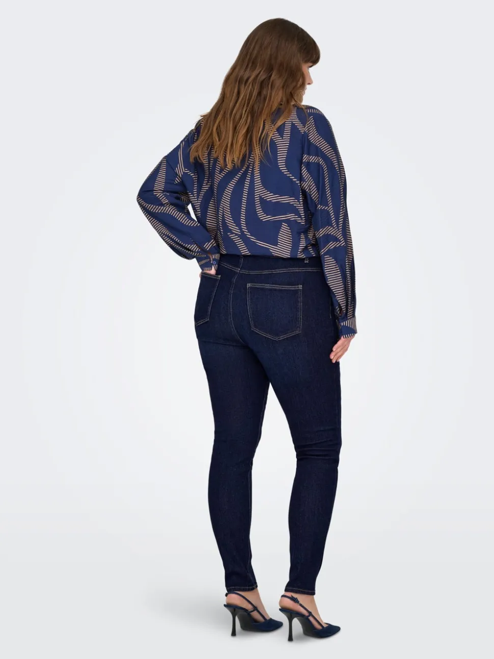 CARCRUZ Wysoka talia Krój skinny Do kostek Jeans