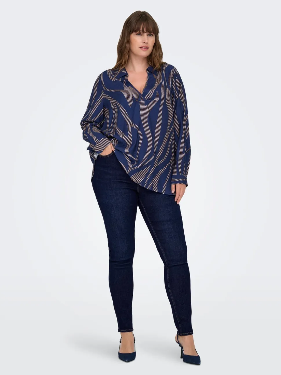 CARCRUZ Wysoka talia Krój skinny Do kostek Jeans