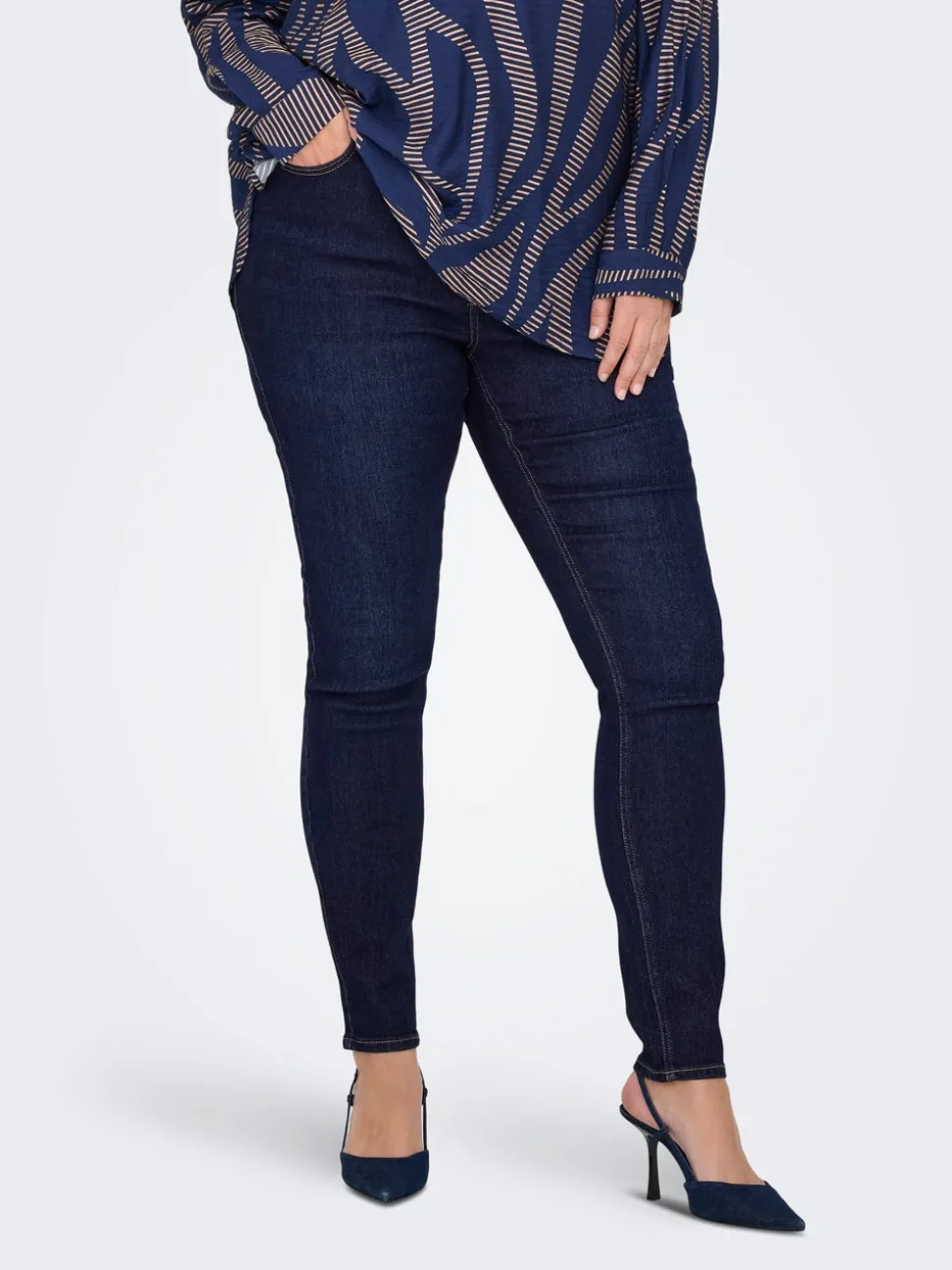 CARCRUZ Wysoka talia Krój skinny Do kostek Jeans
