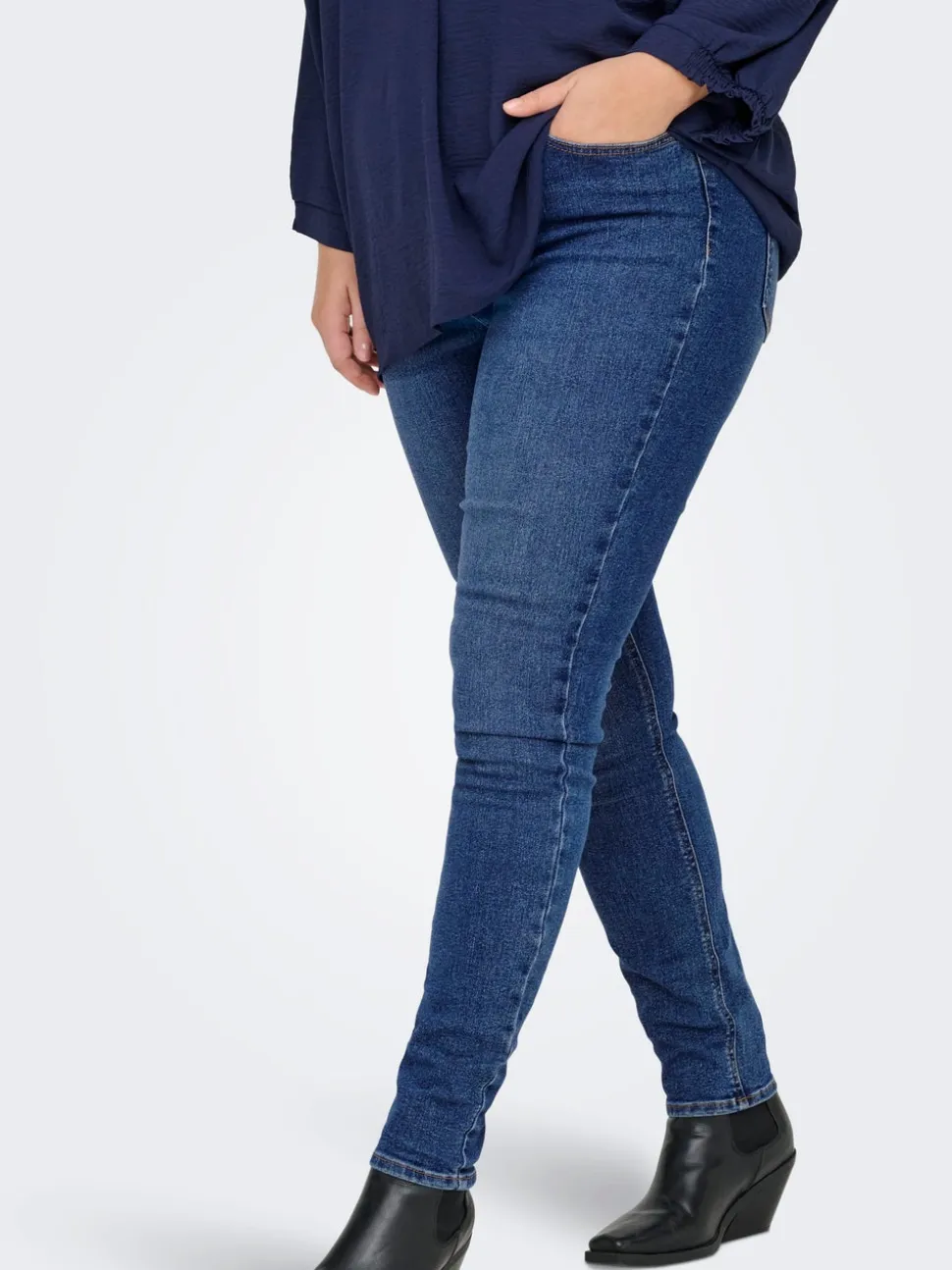 CARCRUZ Wysoka talia Krój skinny Do kostek Jeans