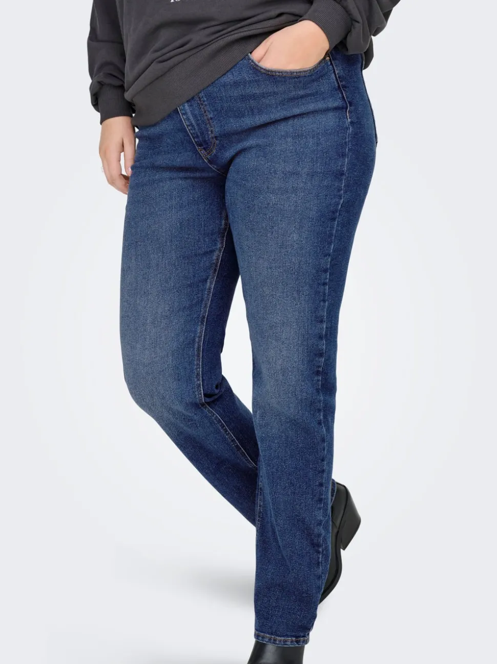 CARCRUZ Wysoka talia Krój Straight Jeans
