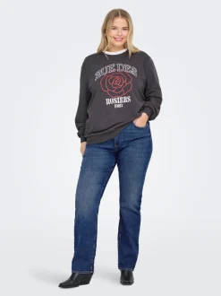 CARCRUZ Wysoka talia Krój Straight Jeans