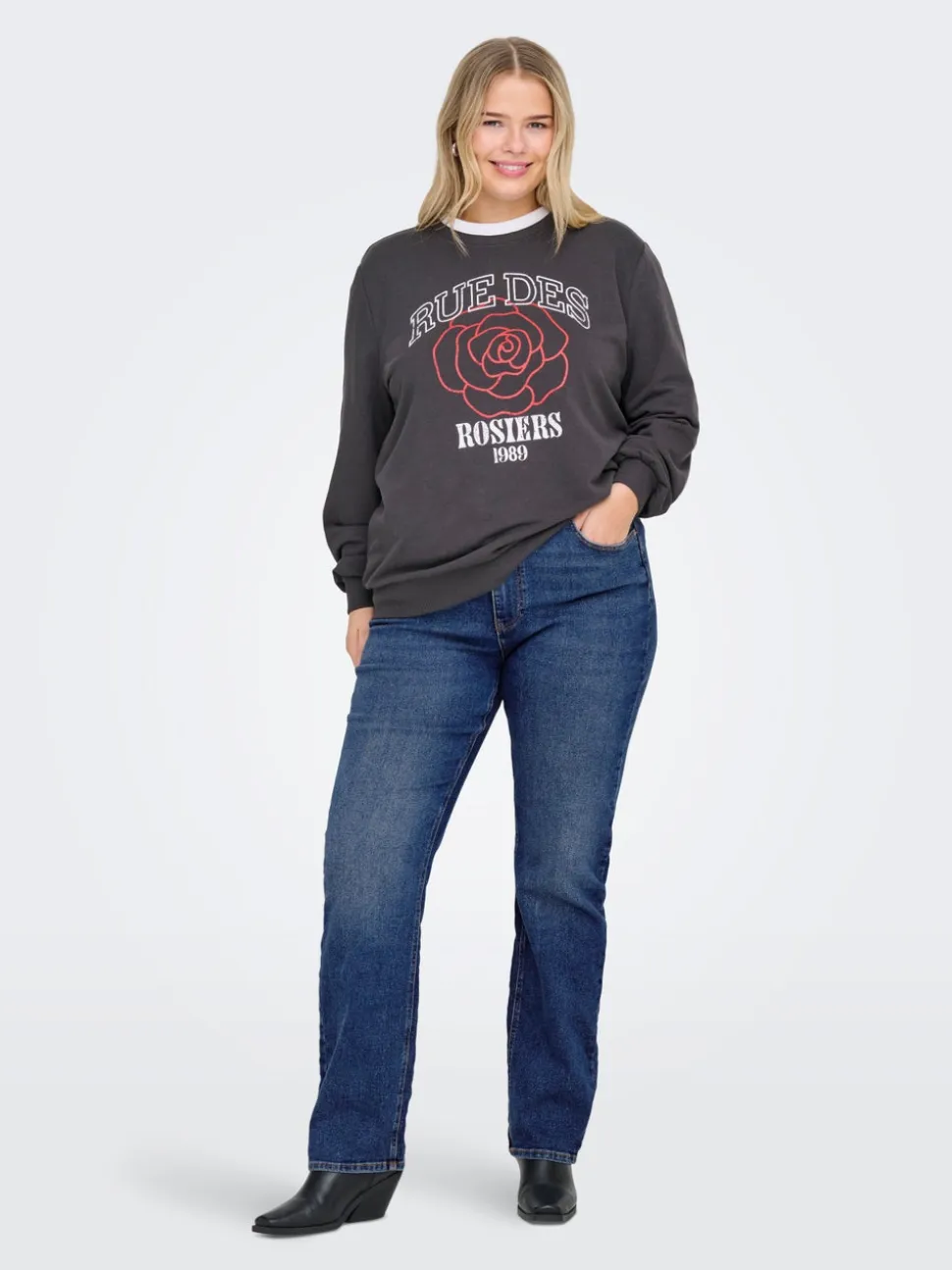 CARCRUZ Wysoka talia Krój Straight Jeans