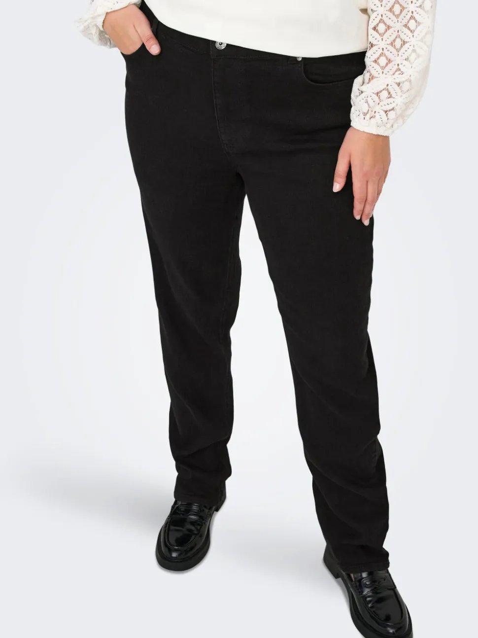 CARCRUZ Wysoka talia Krój Straight Jeans