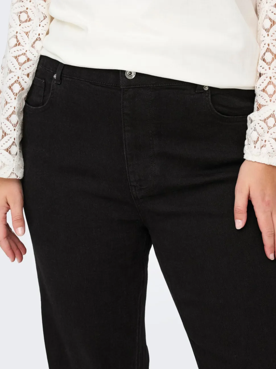 CARCRUZ Wysoka talia Krój Straight Jeans