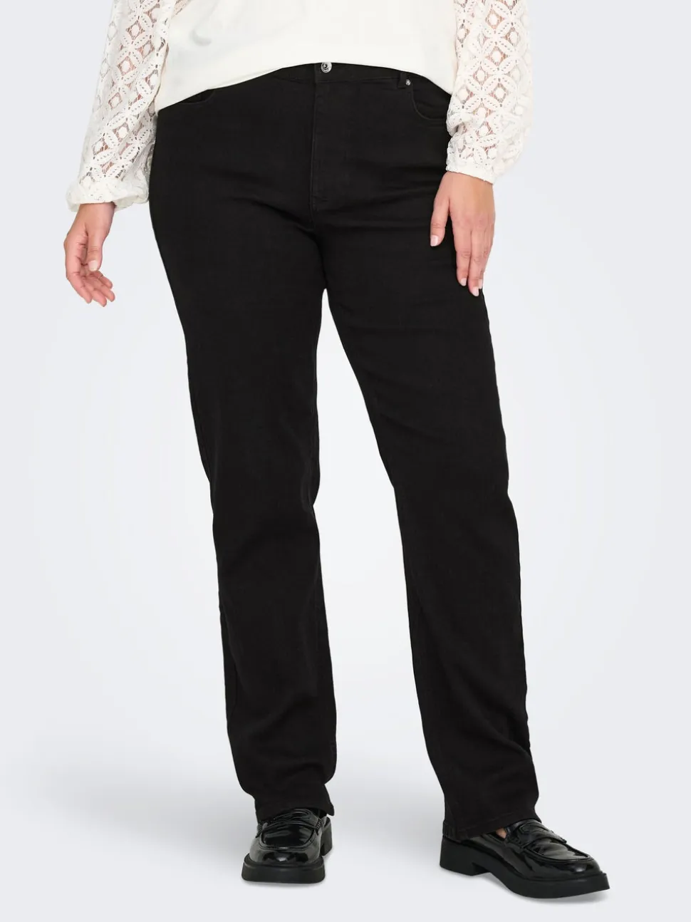 CARCRUZ Wysoka talia Krój Straight Jeans