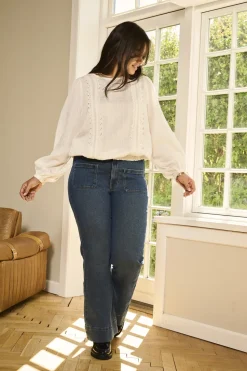 CARCYPRESS Wysoka talia Krój flared Do kostek Jeans