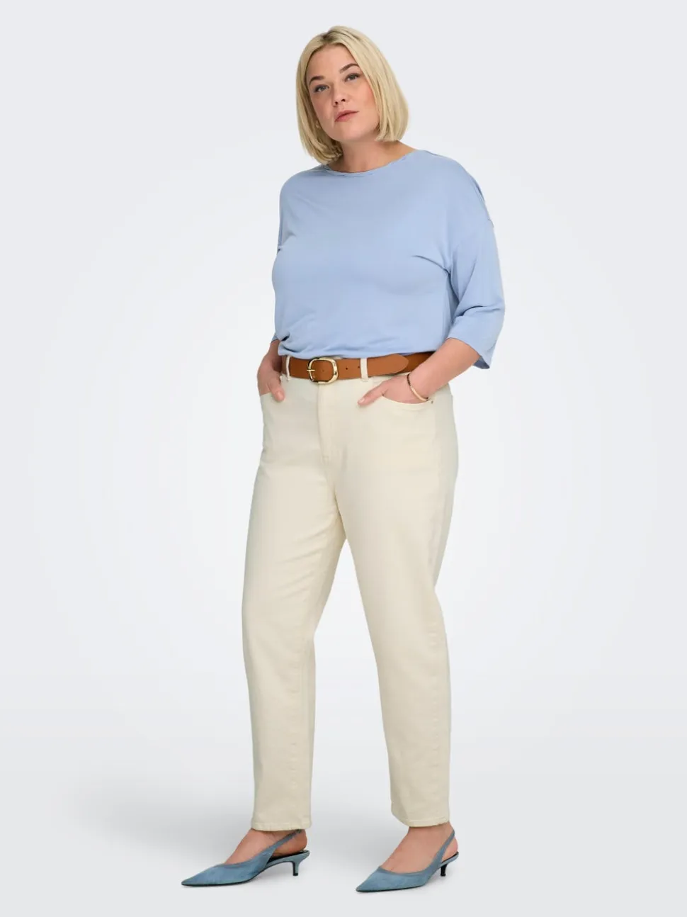 CAREMILY Wysoka talia Krój prosty Jeans