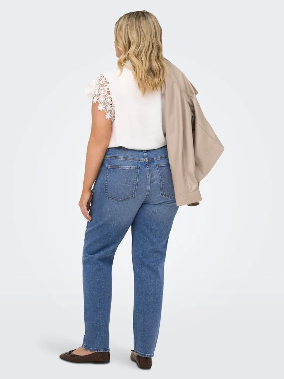 CAREMILY Wysoka talia Krój prosty Do kostek Jeans