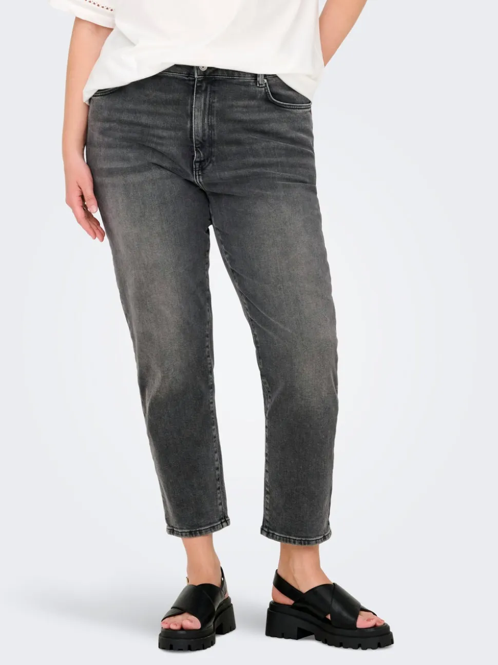 CAREMILY Wysoka talia Krój prosty Jeans