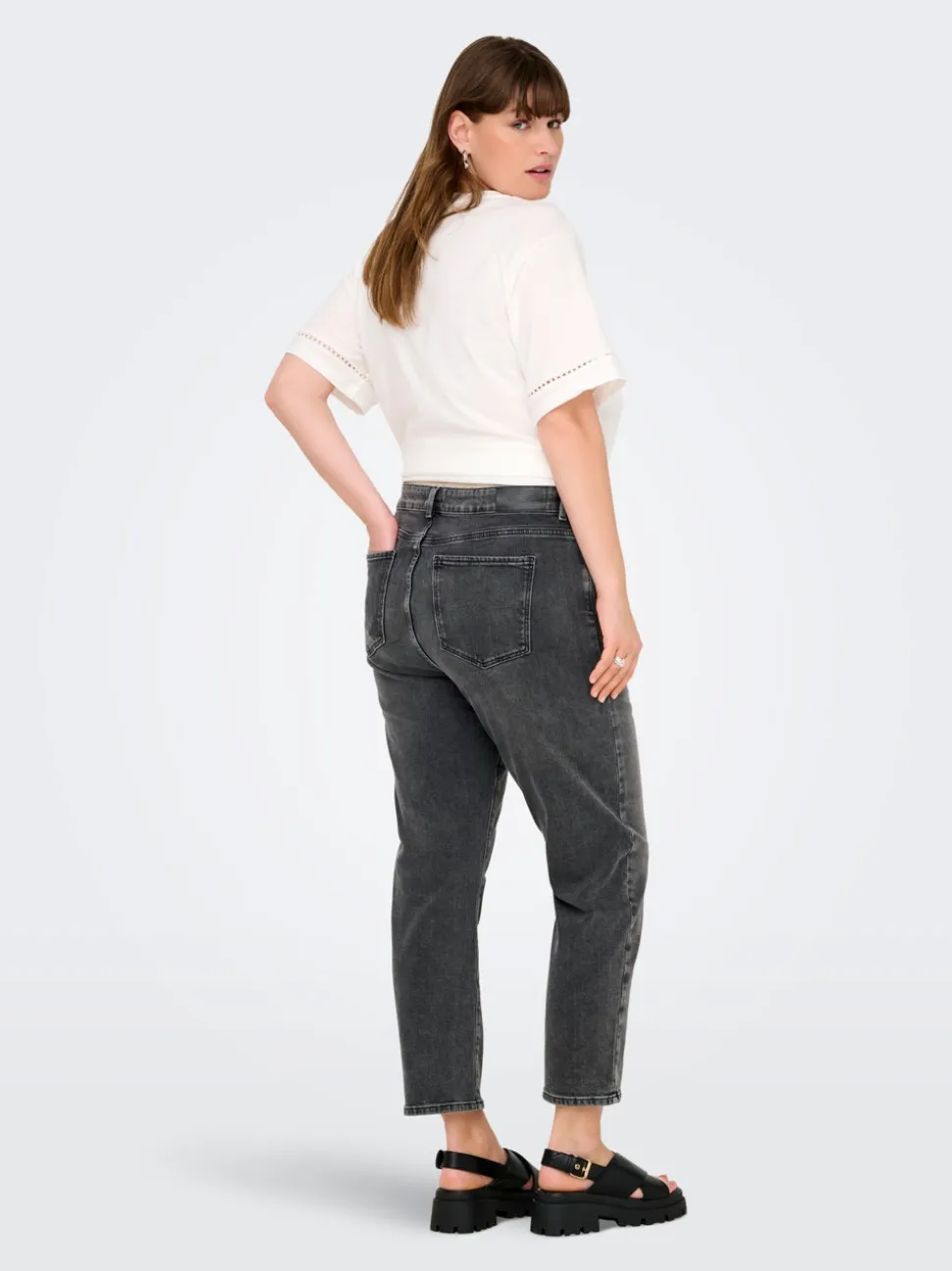CAREMILY Wysoka talia Krój prosty Jeans