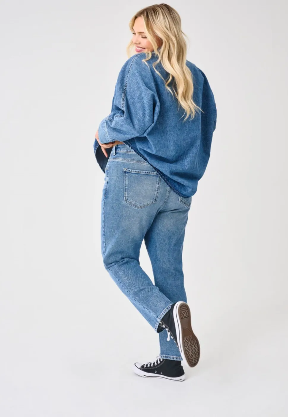 CAREMILY Wysoka talia Krój prosty Jeans