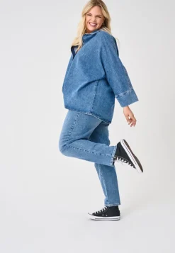 CAREMILY Wysoka talia Krój prosty Jeans