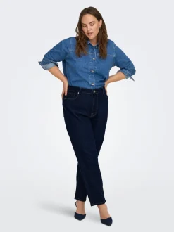CAREMILY Wysoka talia Krój prosty Do kostek Jeans