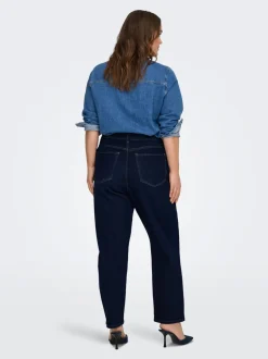 CAREMILY Wysoka talia Krój prosty Do kostek Jeans