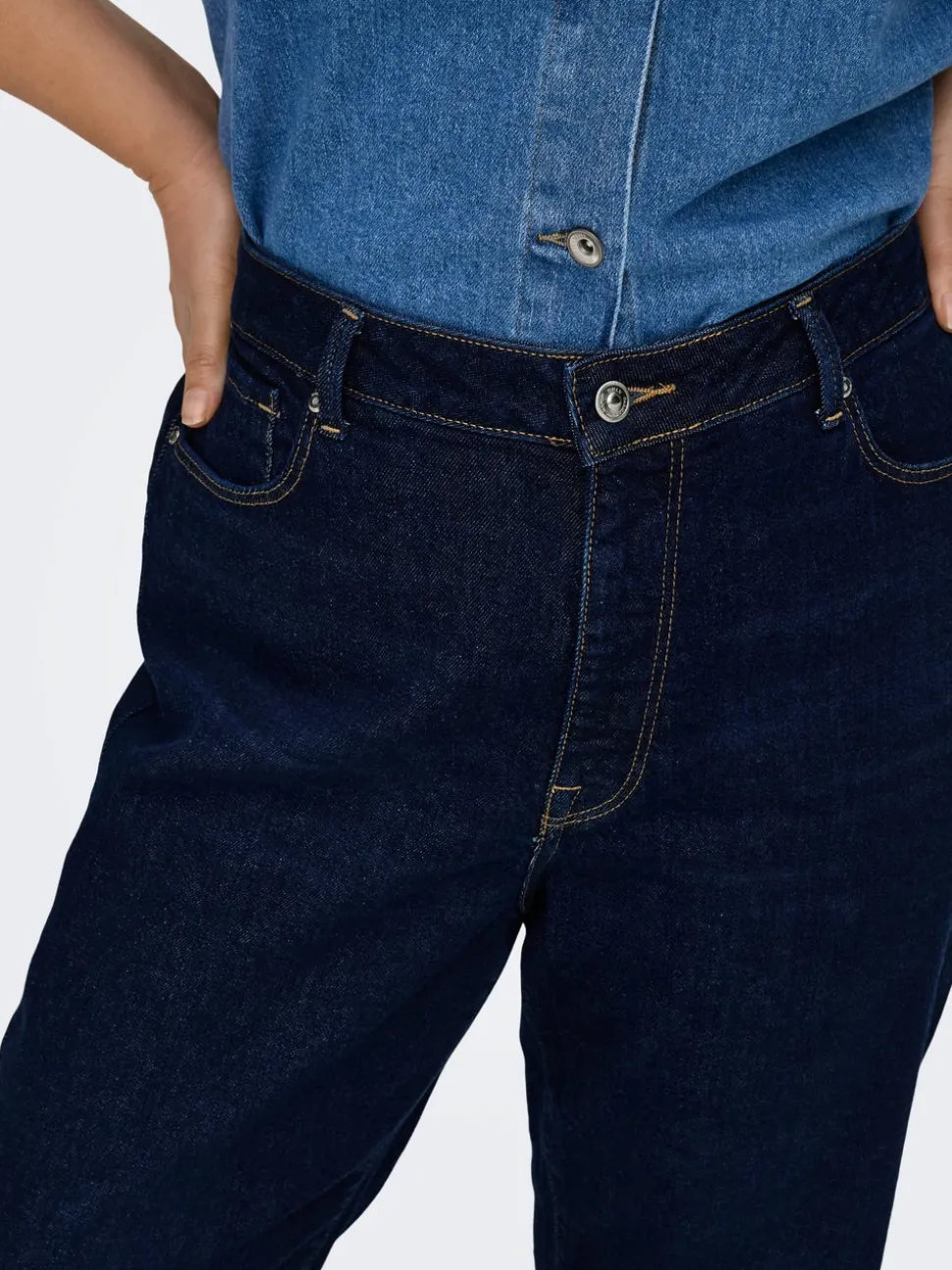 CAREMILY Wysoka talia Krój prosty Do kostek Jeans