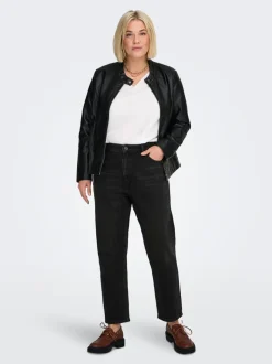 CAREMILY Wysoka talia Krój prosty Do kostek Jeans