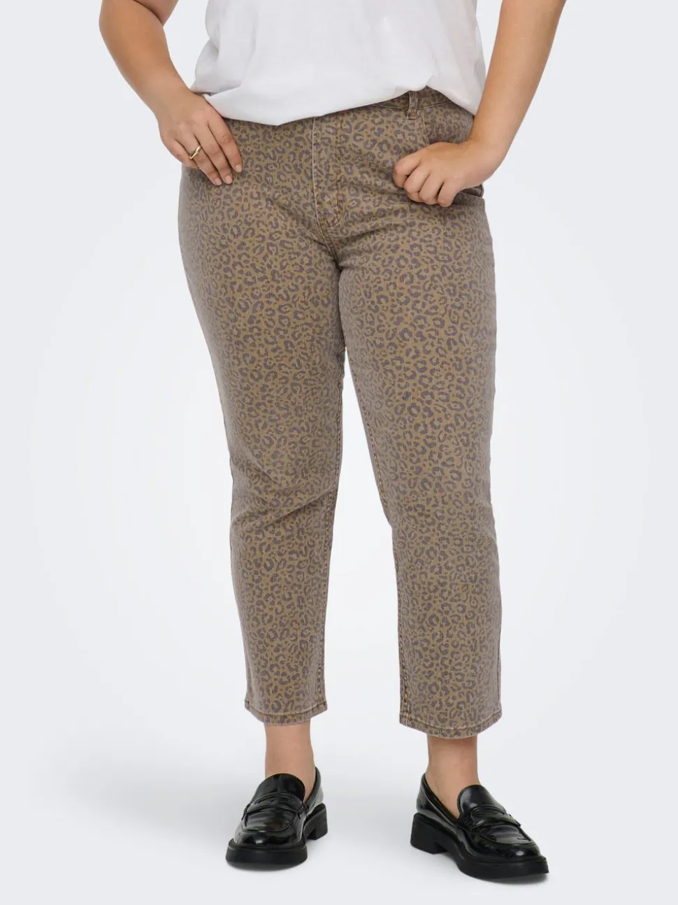 CAREMILY Wysoka talia Krój prosty Do kostek Jeans