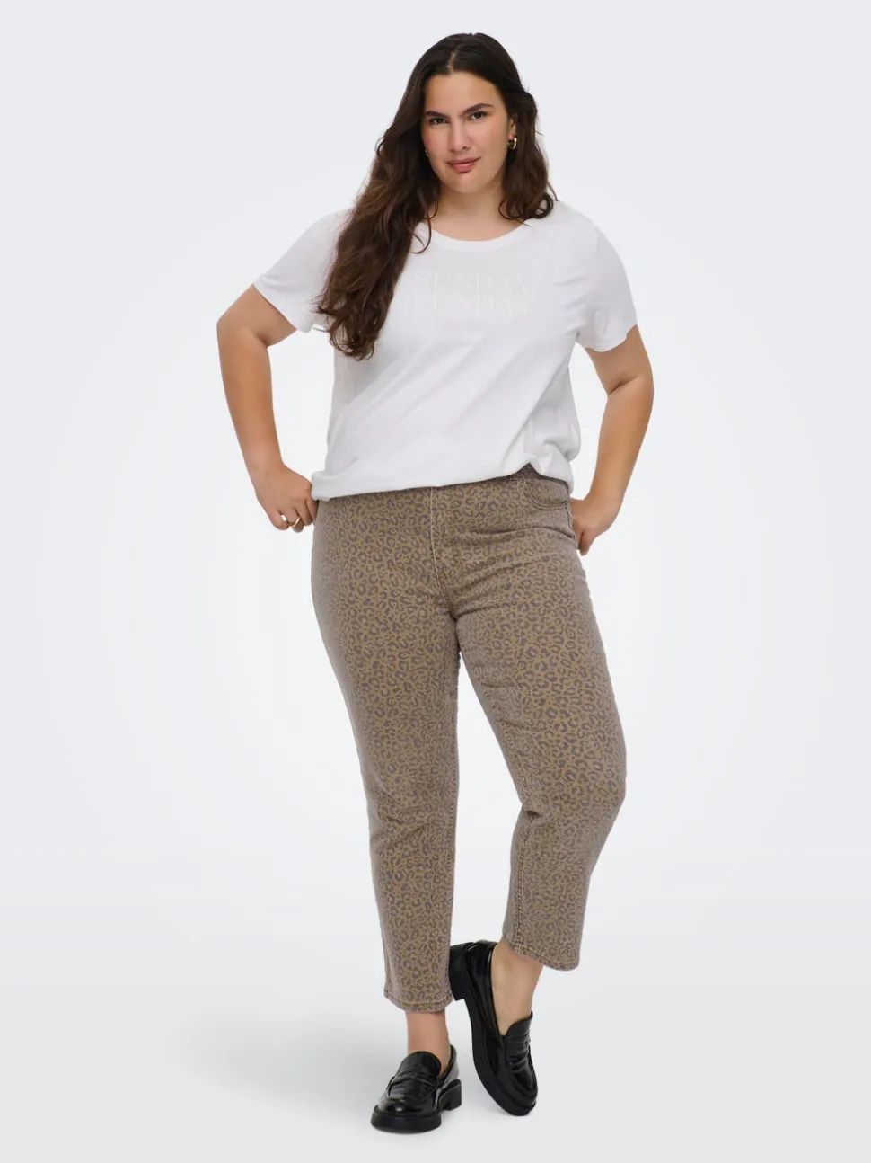 CAREMILY Wysoka talia Krój prosty Do kostek Jeans