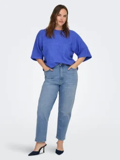 CAREMILYSTRETCH Wysoka talia Krój prosty Do kostek Jeans