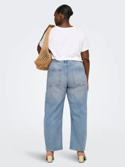CARFRANKIE Wysoka talia Krój baryłkowaty Do kostek Jeans