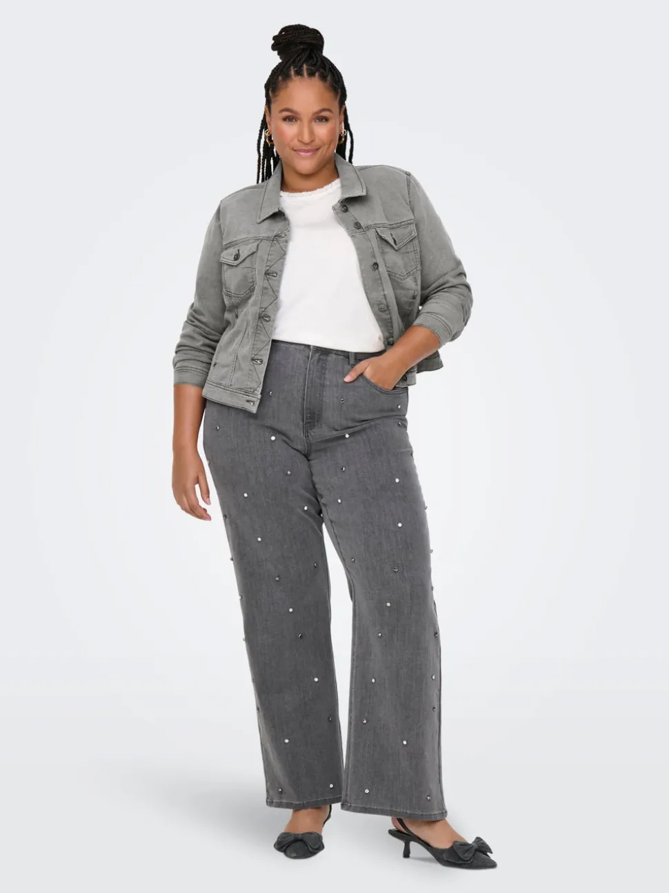 CARHOPE Wysoka talia Krój wide leg Jeans
