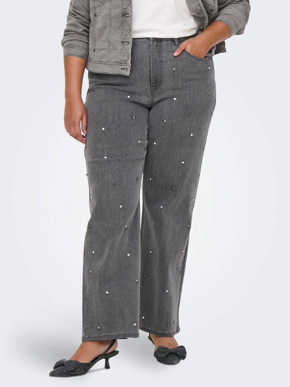 CARHOPE Wysoka talia Krój wide leg Jeans