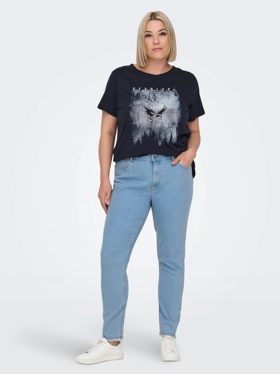 -CARHUSH Średnia talia Krój skinny Do kostek Jeans