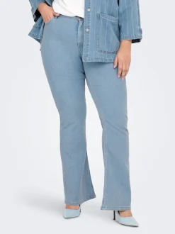CARHUSH Średnia talia Krój flared Jeans