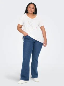 CARHUSH Średnia talia Krój flared Jeans