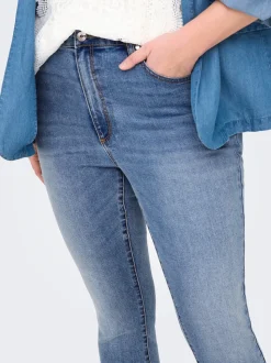 CARICONIC Wysoka talia Krój skinny Do kostek Jeans