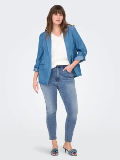 CARICONIC Wysoka talia Krój skinny Do kostek Jeans