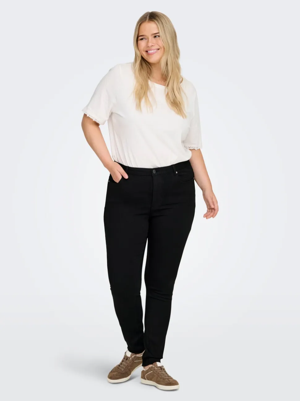 CARJACKSON Średnia talia Krój skinny Do kostek Jeans