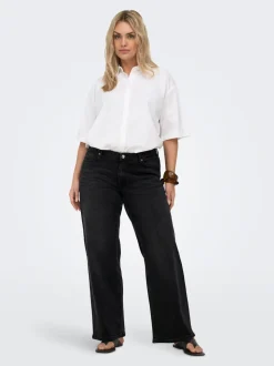CARJULLES Niska talia Krój wide leg Jeans