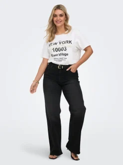 CARJULLES Średnia talia Krój wide leg Jeans