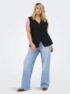 CARJULLES Średnia talia Krój wide leg Jeans