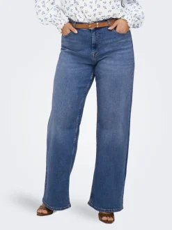 CARJULLES Średnia talia Krój wide leg Jeans