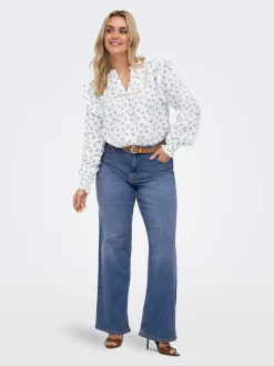 CARJULLES Średnia talia Krój wide leg Jeans