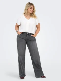 CARJULLES Średnia talia Krój wide leg Jeans