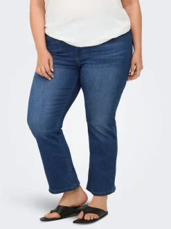 CARKENYA Średnia talia Krój flared Do kostek Jeans